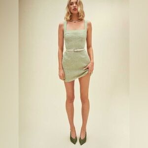 Reformation Celosia Dress in Green Gingham